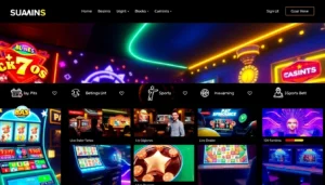 Action-packed scene of players engaging with CK4444 com online casino games, featuring colorful slots and live dealer interactions to attract new users.