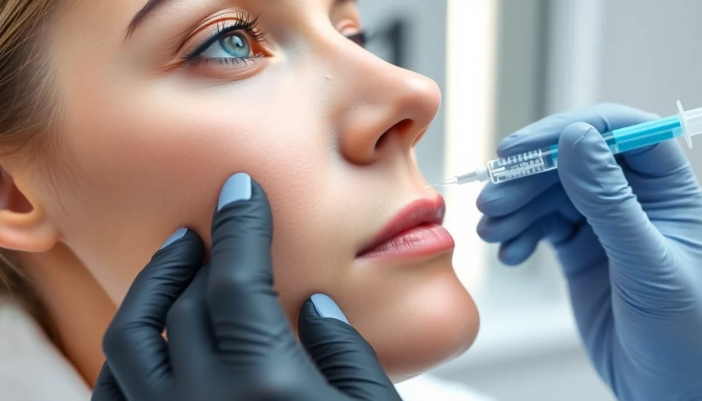 Botox Zürich: Expert facial injection performed by a professional in a contemporary clinic setting for natural results.