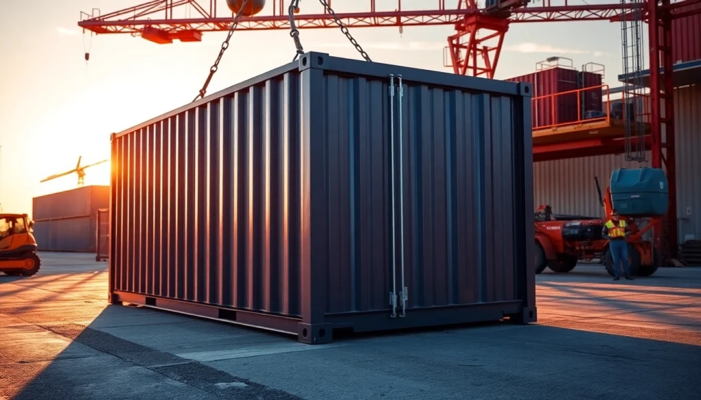 Reliable container rental services showcasing secure storage containers in UK environments, facilitating business and construction needs.