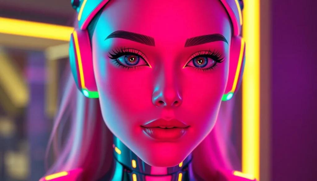 AI girlfriend engaging in unfiltered NSFW chat on a sleek digital interface, showcasing advanced virtual companionship.