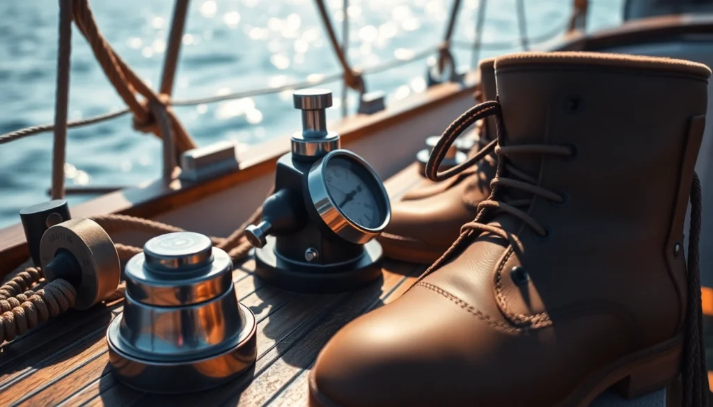 Professional crew handling Boots Versegelung for precise navigation on the water, emphasizing